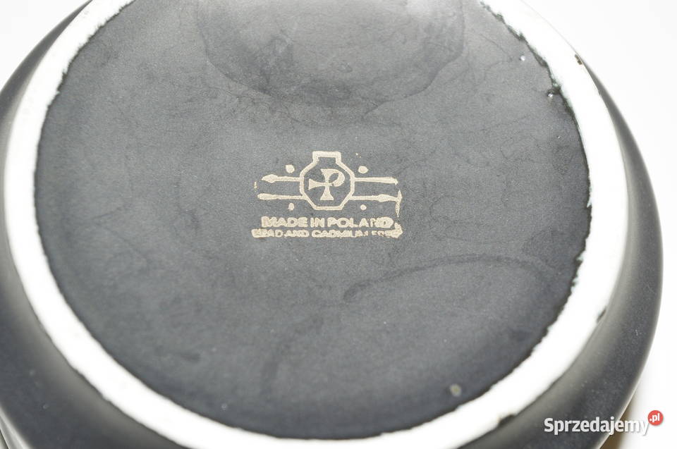 Duży serwis kawowy czarny dekoracyjny Szkło śląskie