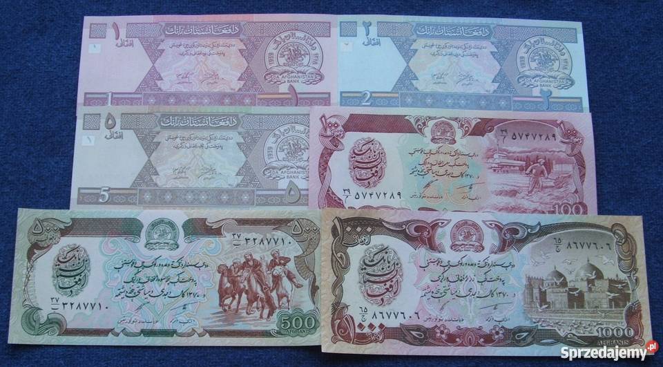 AFGANISTAN Kolekcjonerskie Banknoty Zestaw 6 UNC śląskie