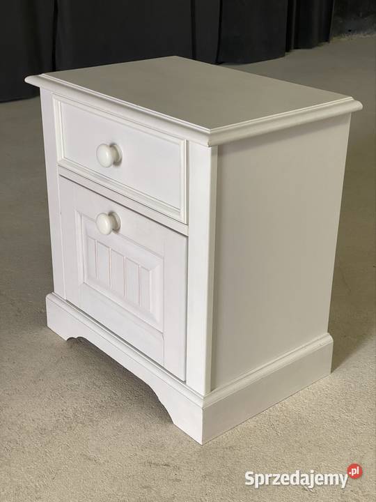 Biała szafka nocna 2 szuflady Budno