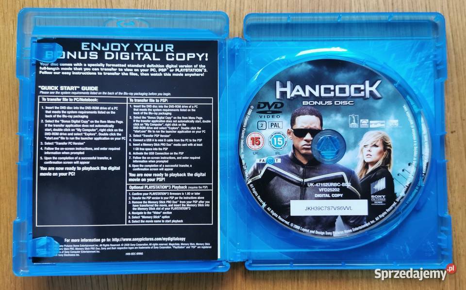 Hancock Bluray DVD En 2008 Will Smith Charlize Kultura i Rozrywka Parzęczew