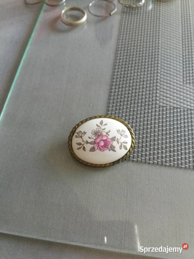 Broszka porcelanowa lata 60 pomorskie Gdańsk