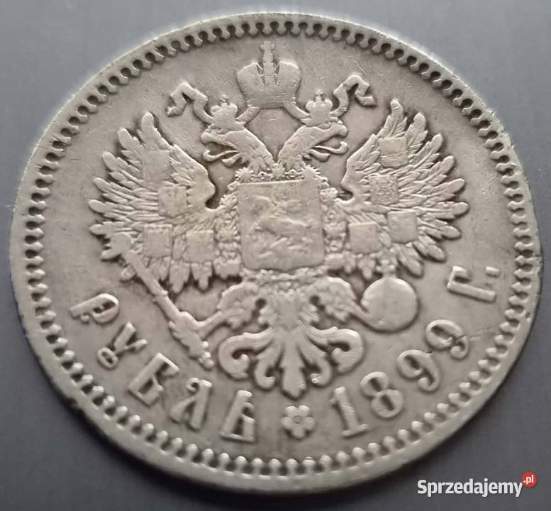 1 Rubel 1899 r Rosja Mikołaj II Romanow FZ wielkopolskie Konin