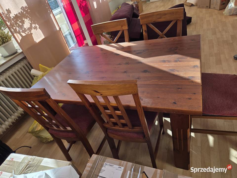 Drewniany stół jadalniany i 5 krzeseł sprzedam