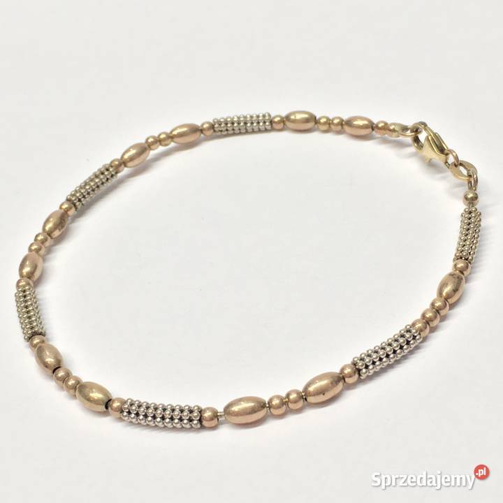 Złota BRANSOLETKA 375 9K PÓŁSZTYWNA różowe i Bransoletki Warszawa sprzedam