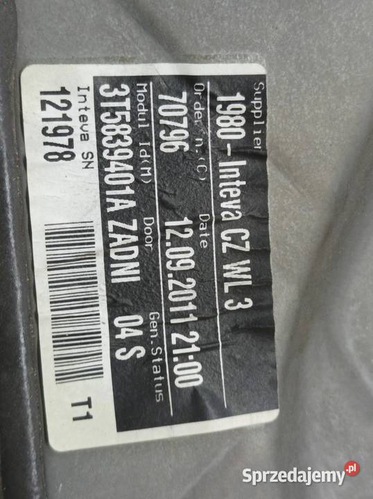 MECHANIZM SZYBY LEWY TYŁ 3T5839401A Skoda Superb