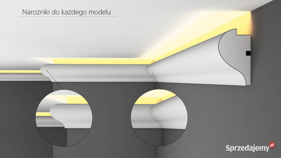 Listwa led gzyms ścienny sztukateria utwardzana Kraków