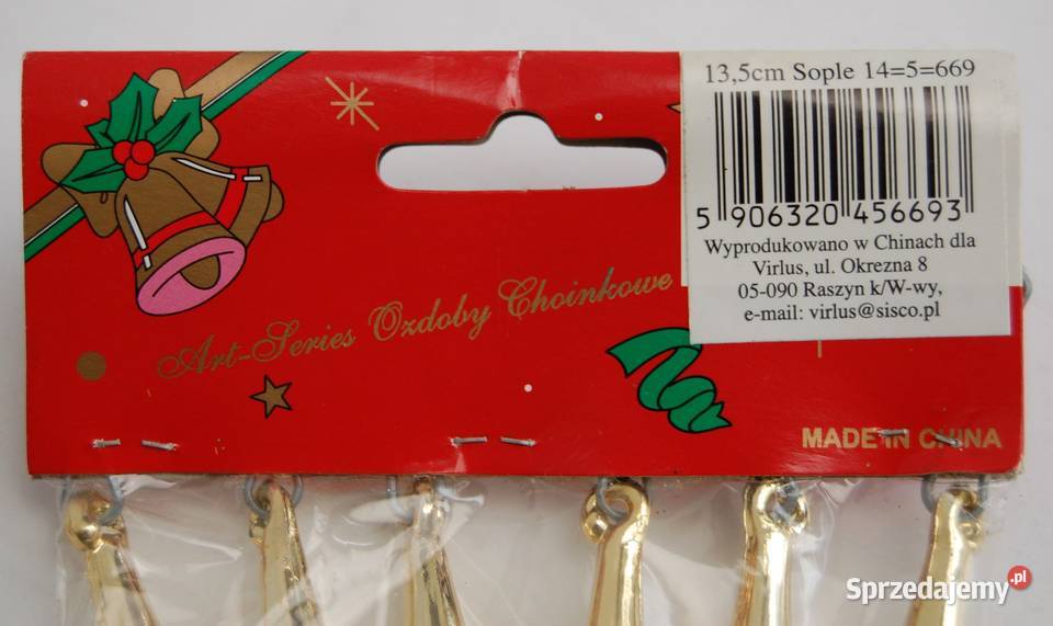 Sople choinkowe złote 6 sztuk 135 lubelskie Lublin sprzedam