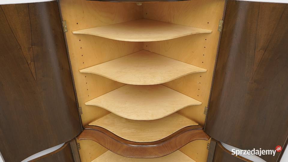 Antyczna narożna komoda z drewna orzechowego wielkopolskie