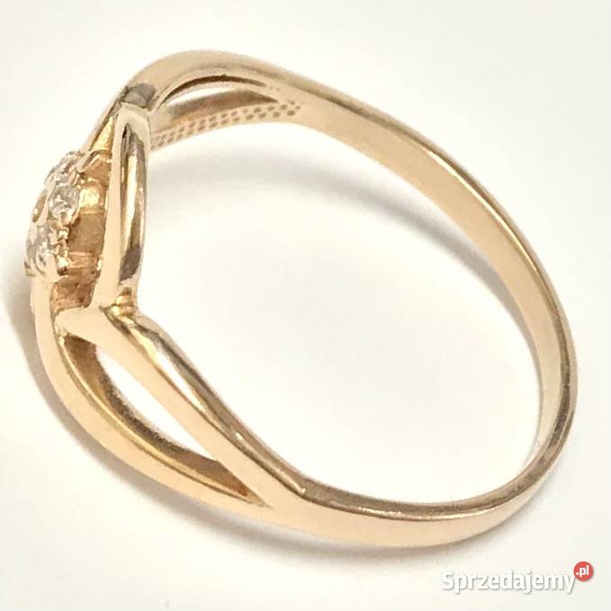 PIERŚCIONEK z RÓŻOWEGO złota 585 14K AŻUROWY r15 złote mazowieckie Warszawa
