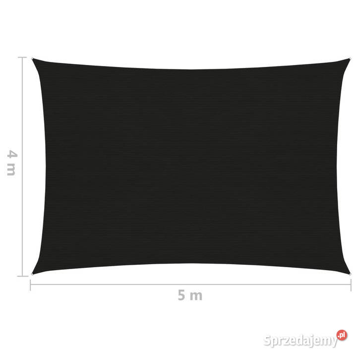 Żagiel przeciwsłoneczny 160 gm czarny 4x5 m HDPE Markizy i osłony Warszawa