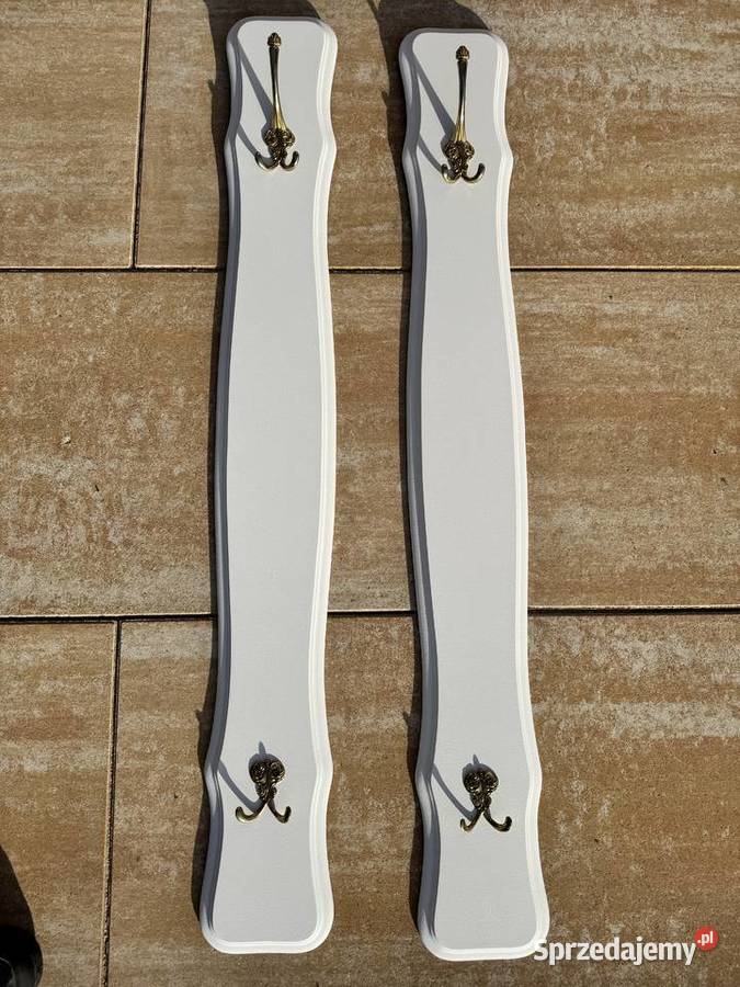 Wieszaki 2 sztuki na ścianę białe stylowe retro Wieszaki mazowieckie Garwolin