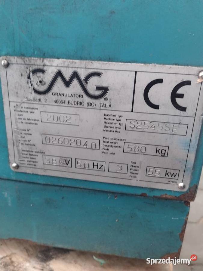 Młyn kruszarka do tworzyw CMG Piotrków Trybunalski sprzedam