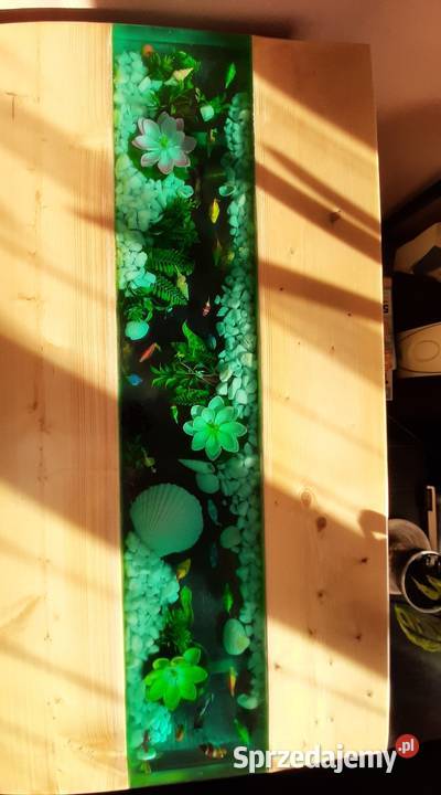 Stół z żywicy epoksydowej akwarium rybki Stary Sącz