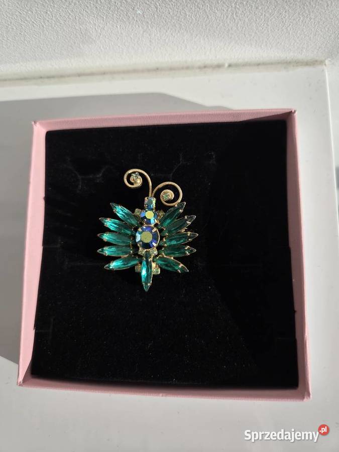 Kolorowa broszka owad zielona złota niebieska Liszki sprzedam