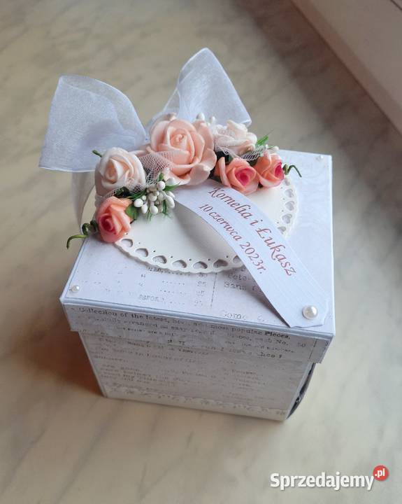 Prezent na ślub Exploding box Rękodzieło