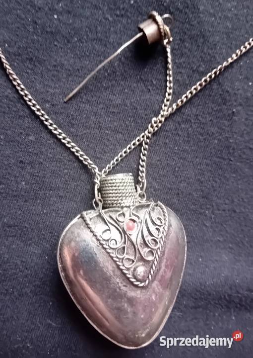 Platerowany wiktoriański wisiorek flakonik na wielkopolskie Koźminek sprzedam