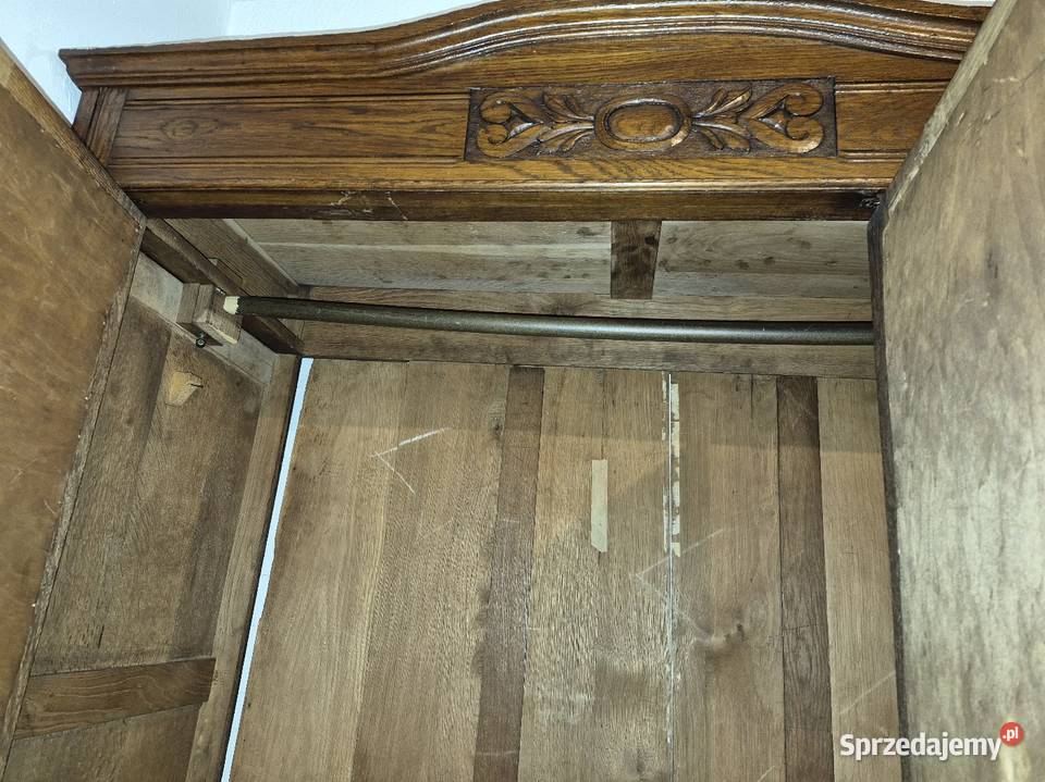 Stara szafa secesyjna garderobiana dębowa z Sypniewo