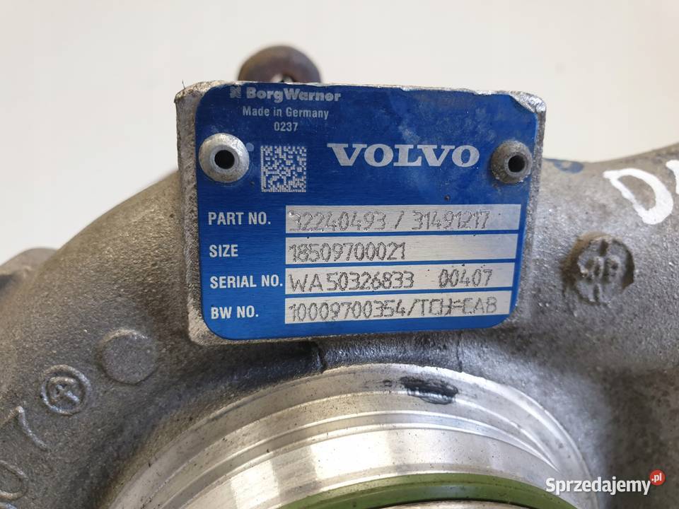 TURBOSPRĘŻARKA Volvo V60 II 20 D4 turbo 32240493 osobowe Chełm