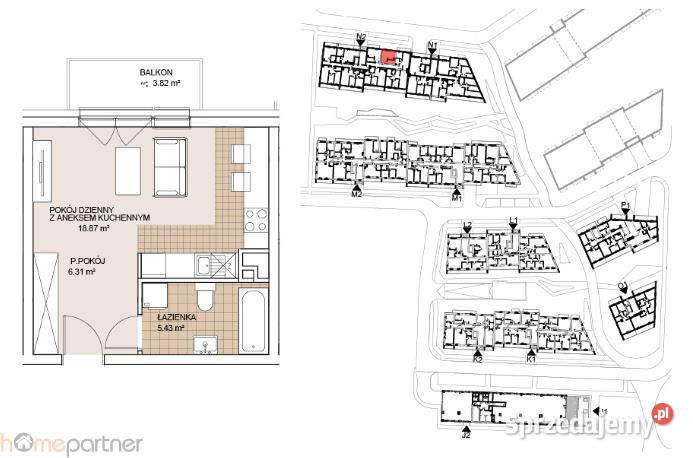 Mieszkanie Wrocław Gnieźnieńska 3061m2 1pok Liczba pokoi 1