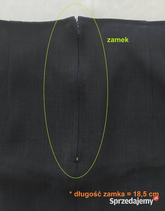 Spódnica damska MIDI granatowa Bez wzoru