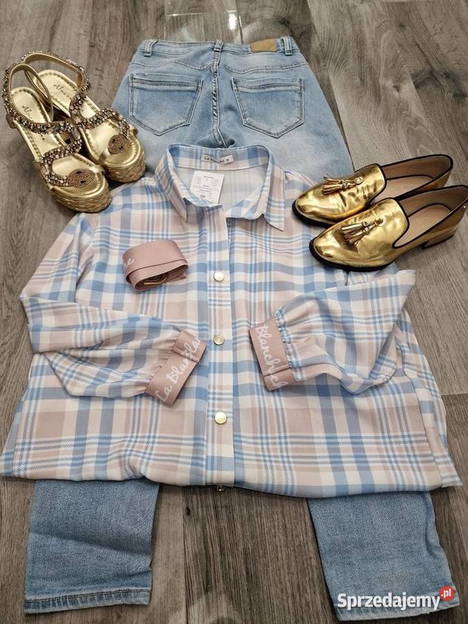 Spodnie Jeans Gil Santucci Koszula komplet XS S niebieski Żywiec