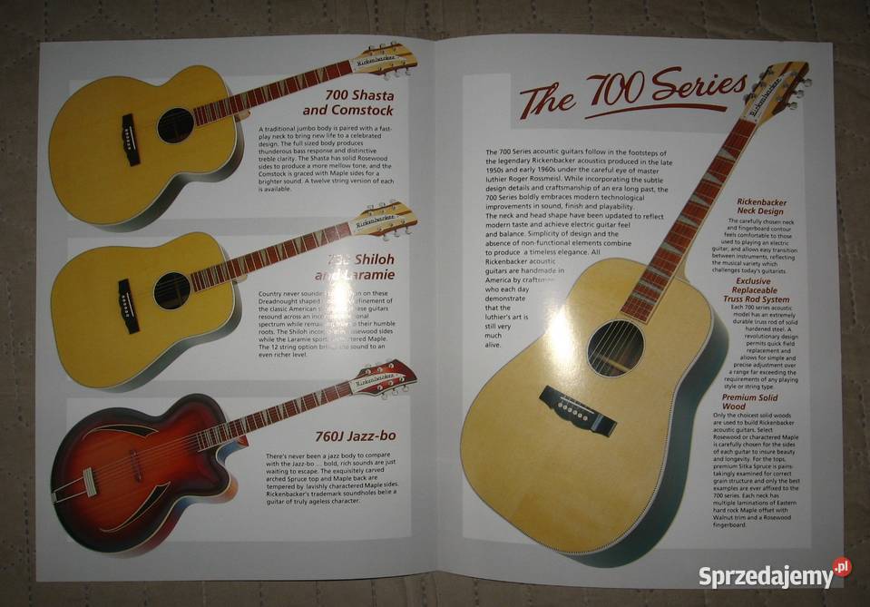 Rickenbacker Vintage Series zestaw broszur gitar Gitary i akcesoria Kępice