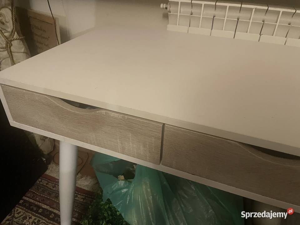 Biurko scandi białe z beżem Biurka Warszawa sprzedam