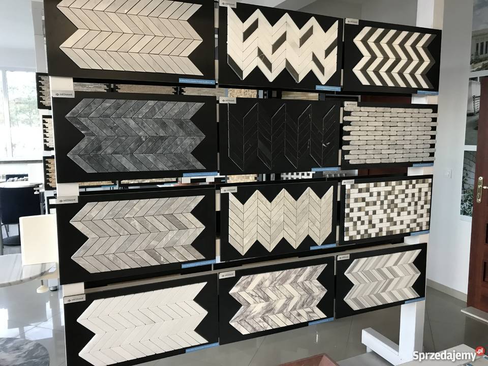 Mozaiki z marmurów Chevron LilacTundraBlack Silk Materiały budowlane Raszyn