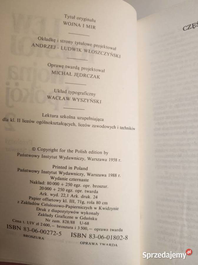 Wojna i pokój Lew Tołstoj 1234 tomy Kielce