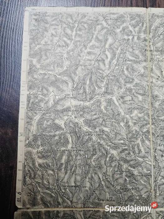 Przedwojenna mapa BartfeldMuszyna 175000 Olsztyn