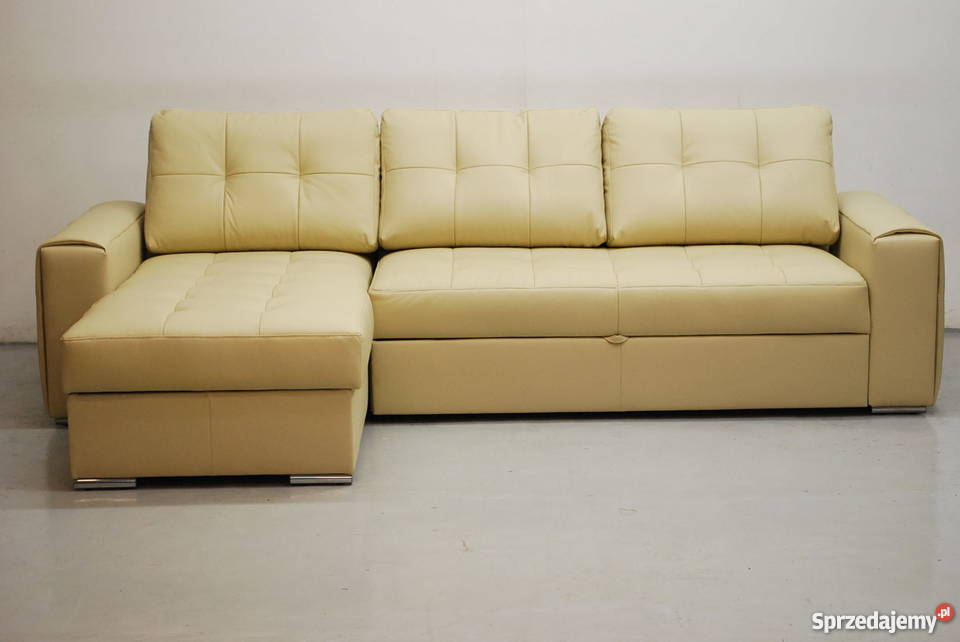 beżowy SKÓRA NATURALNA NAROŻNIK Z FSPANIA 10006 skóra