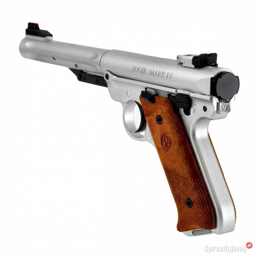 Pistolet wiatrówka Ruger Mark IV 45 mm srebrny Trzcianka