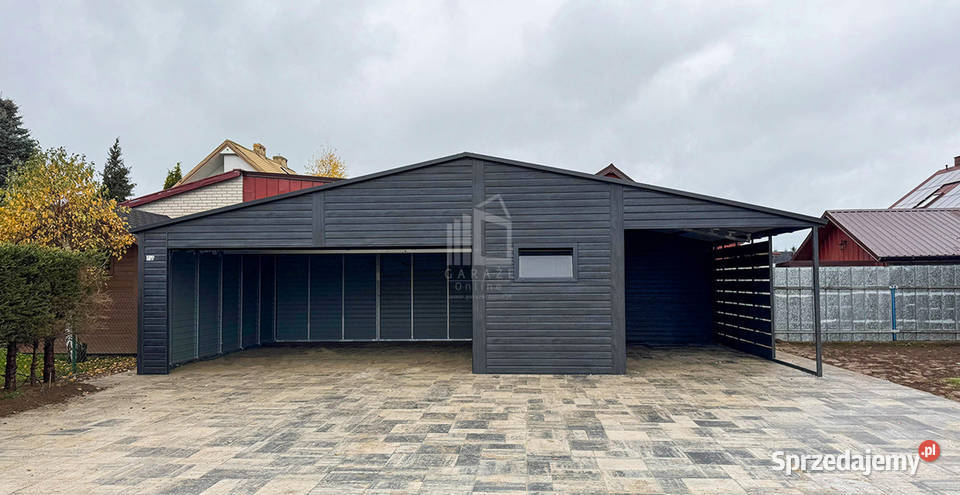 Garaż blaszany PREMIUM 8x6m wiata 3x6 Brama Chojnice
