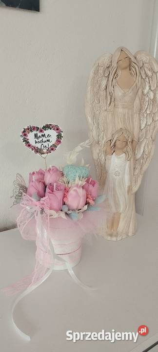Flower box z świec sojowych różowy Wręczyca Wielka sprzedam