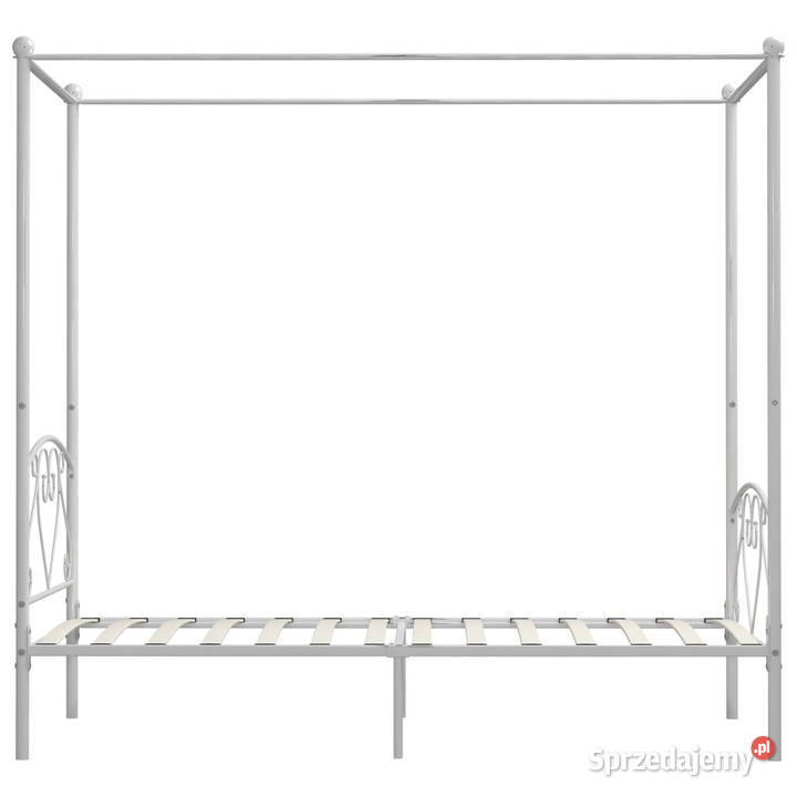 Rama łóżka z baldachimem biała metalowa 90 x 200 Warszawa