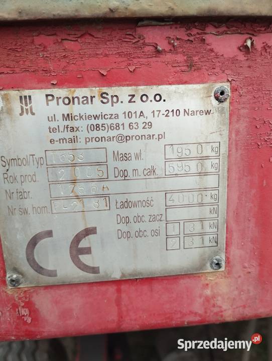 Przyczepa wywrotka Pronar T653 4 t Wodzisław Śląski