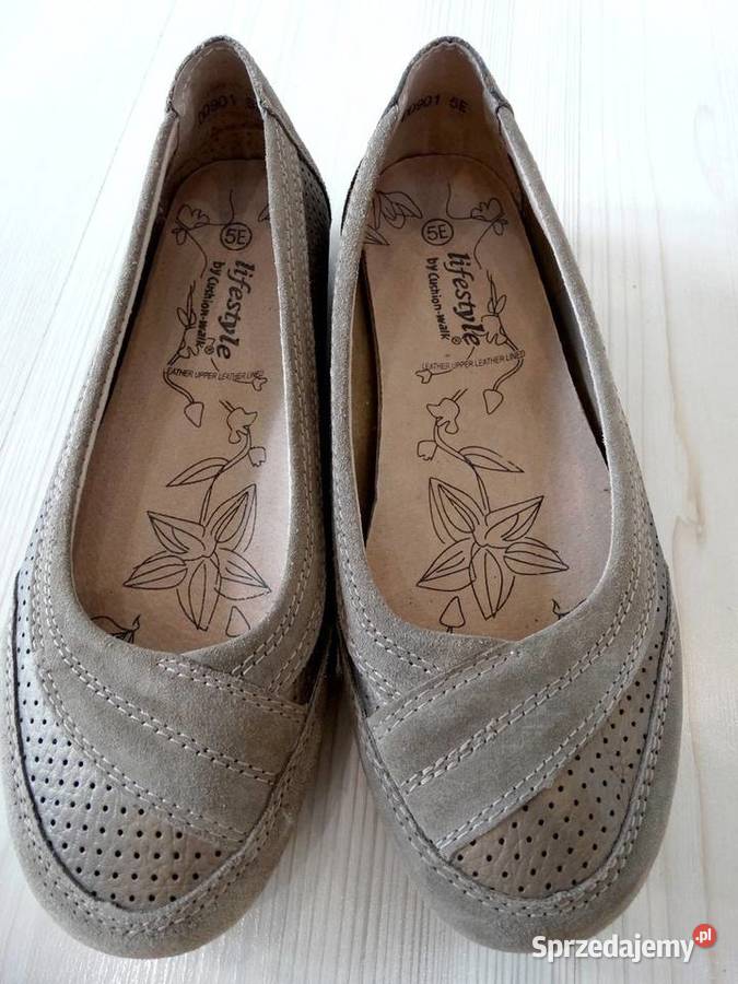 Buty Skórzane Skóra Naturalna Półbuty Baleriny