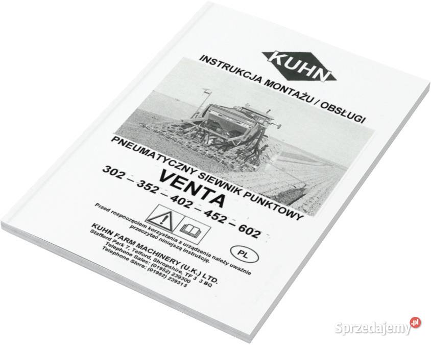 Kuhn Venta Instrukcja obsługi katalog części Szamotuły sprzedam