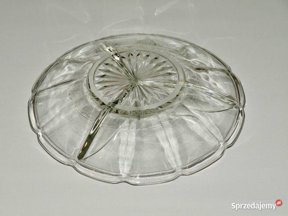 Salaterka trójdzielna szklana poniemiecka Bydgoszcz