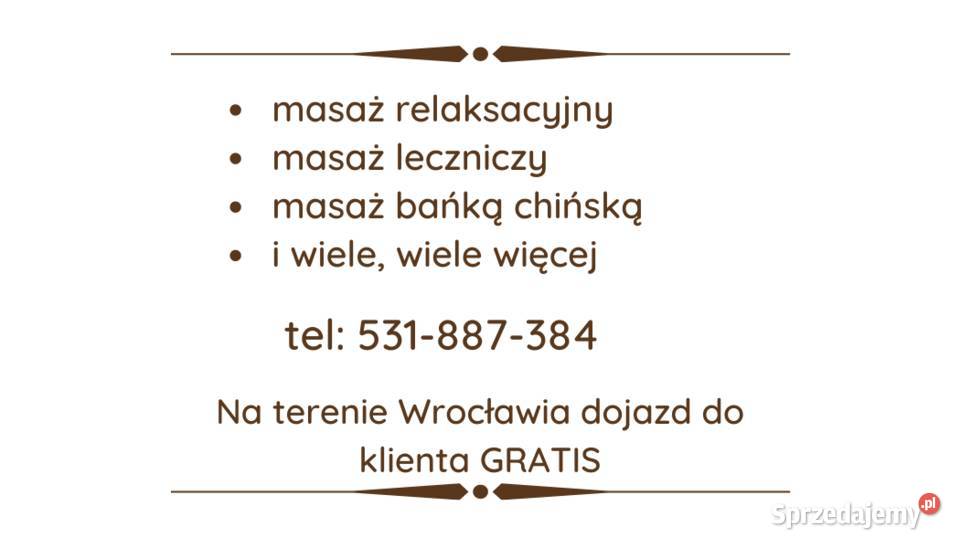 Masaż z dojazdem do domu Mobilny masażysta dolnośląskie Wrocław zdrowie