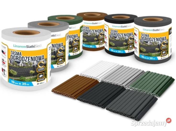 Taśma ogrodzeniowa 450gm2 19 x 35m klipsy Akcesoria Miechów