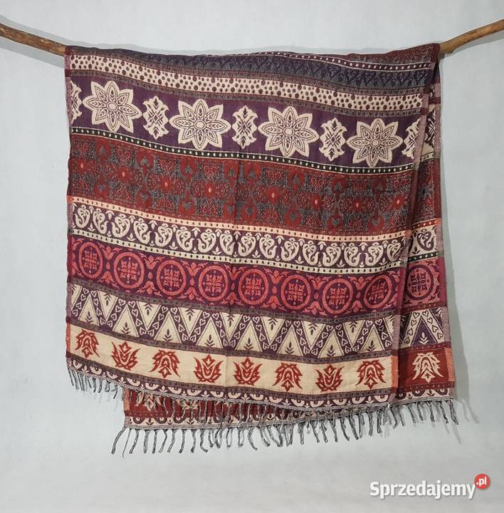 Duża chusta z Indii 100 Wełna Unisex Obrus Kudowa-Zdrój