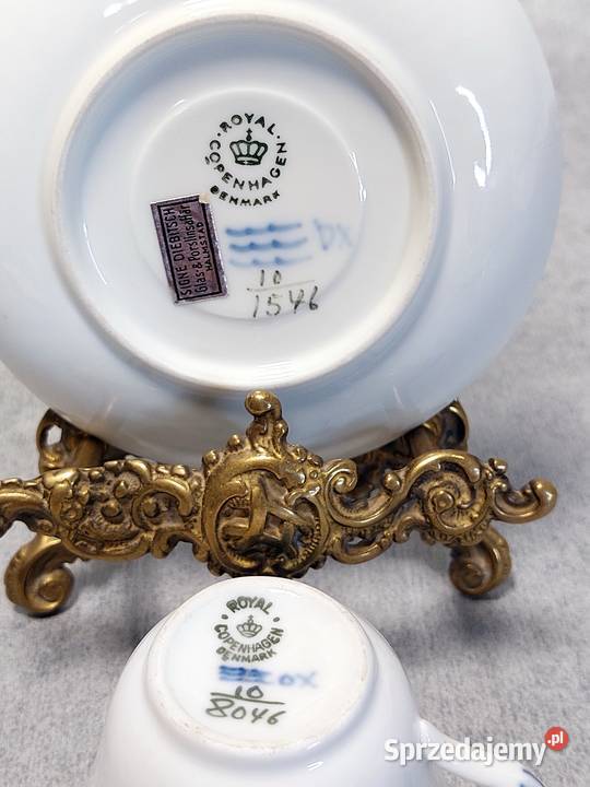 ROYAL COPENHAGEN Filiżanka Duet Kobaltowe kwiaty zachodniopomorskie Dobrzany