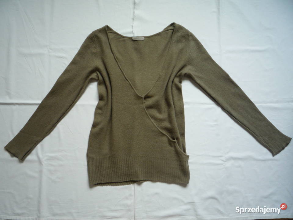 Cashflow 36S Khaki sweter kaszmir dekolt w szpic Szczecin