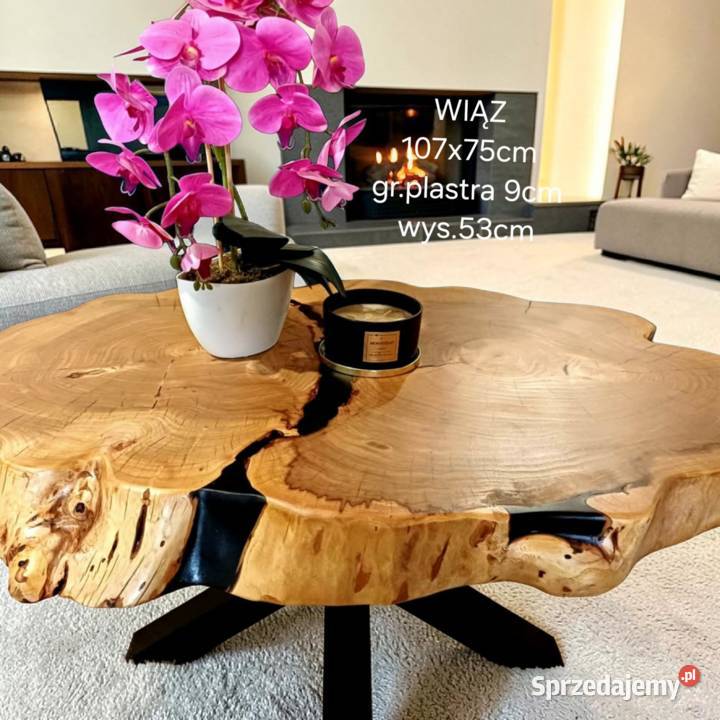 Stolik kawowy live edge plaster drewna sprzedam
