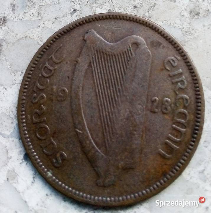 IRLANDIA 12 PENNY 1928 r BRONZE