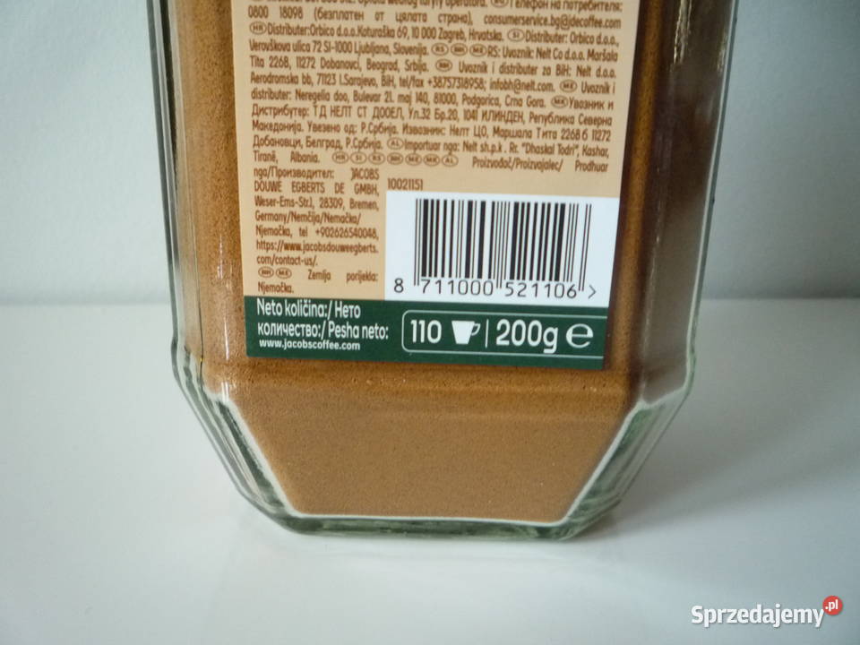 Kawa rozpuszczalna Jacobs Crema 200 g Duży słoik Delikatesy