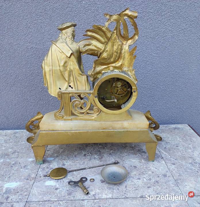 Stary zegar kominkowy Japy Freres figuralny Tczew