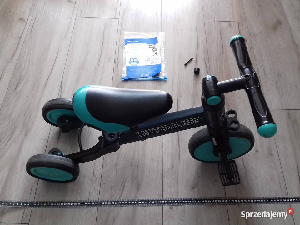 Rower 3w1 biegowy z pedałami Milly Mally Optimus czarny kujawsko-pomorskie Bydgoszcz