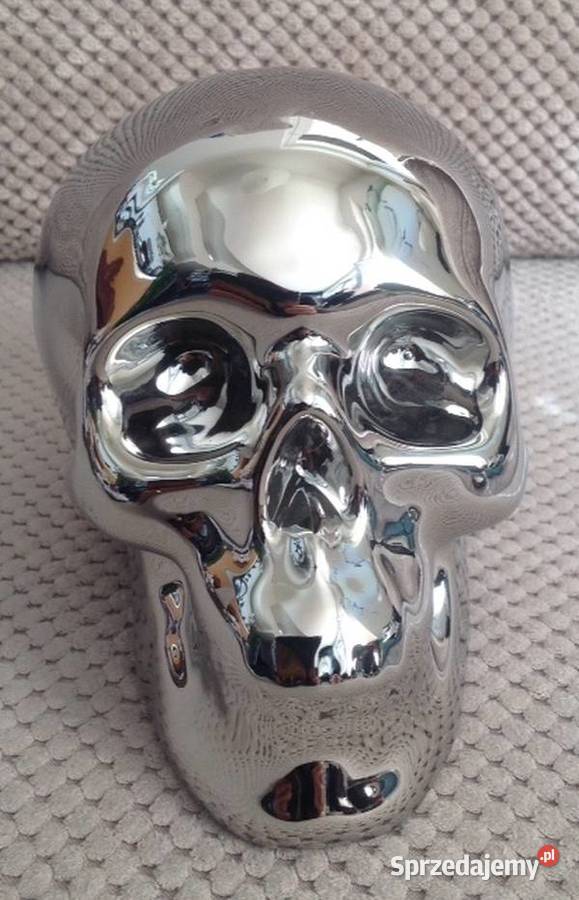 Skull chromowana czaszka skarbonka Tychy